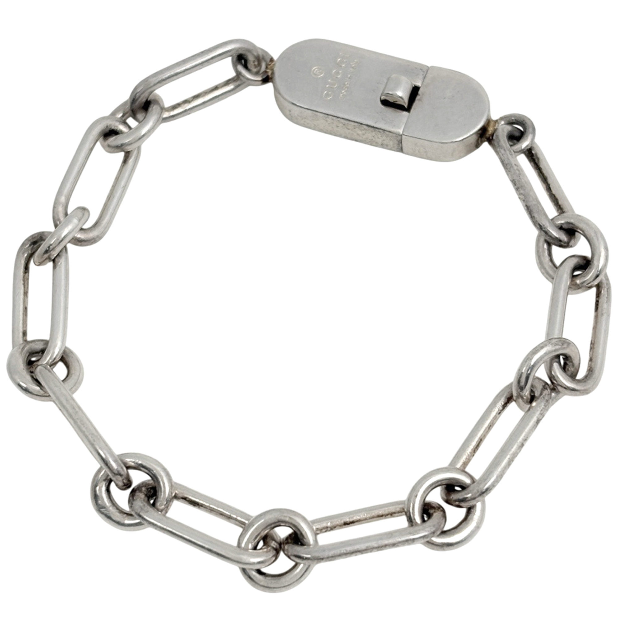 Gucci Logo Chain Bracelet, Sterling Silver (925), Women's.
